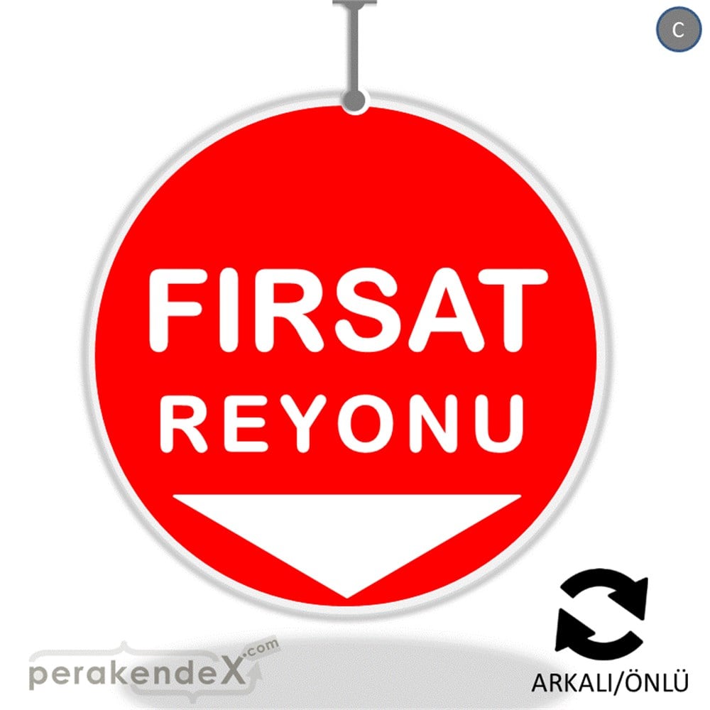 fırsat reyonu yönlendirme DÖNKARTI -oval,çift yön baskı