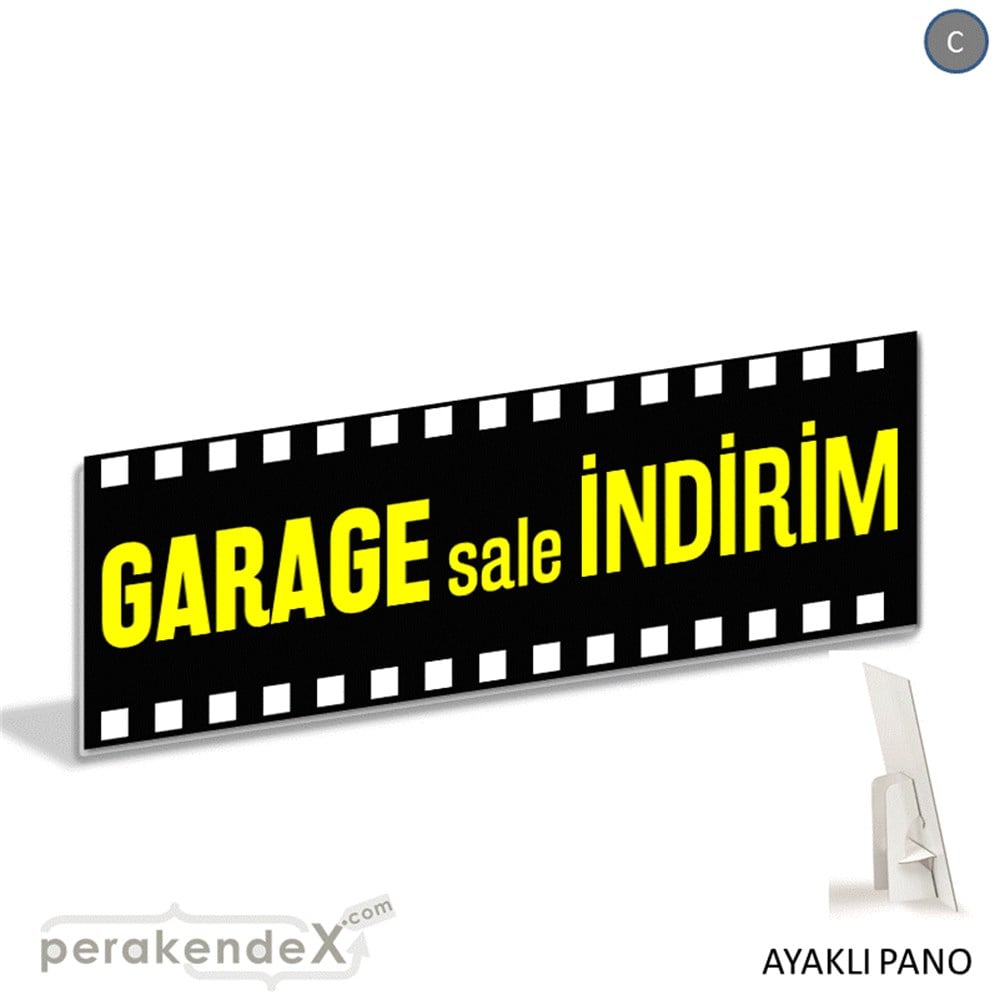 garage sale indirim AYAKLI REKLAM BANNER -dikdörtgen,tek yön baskı