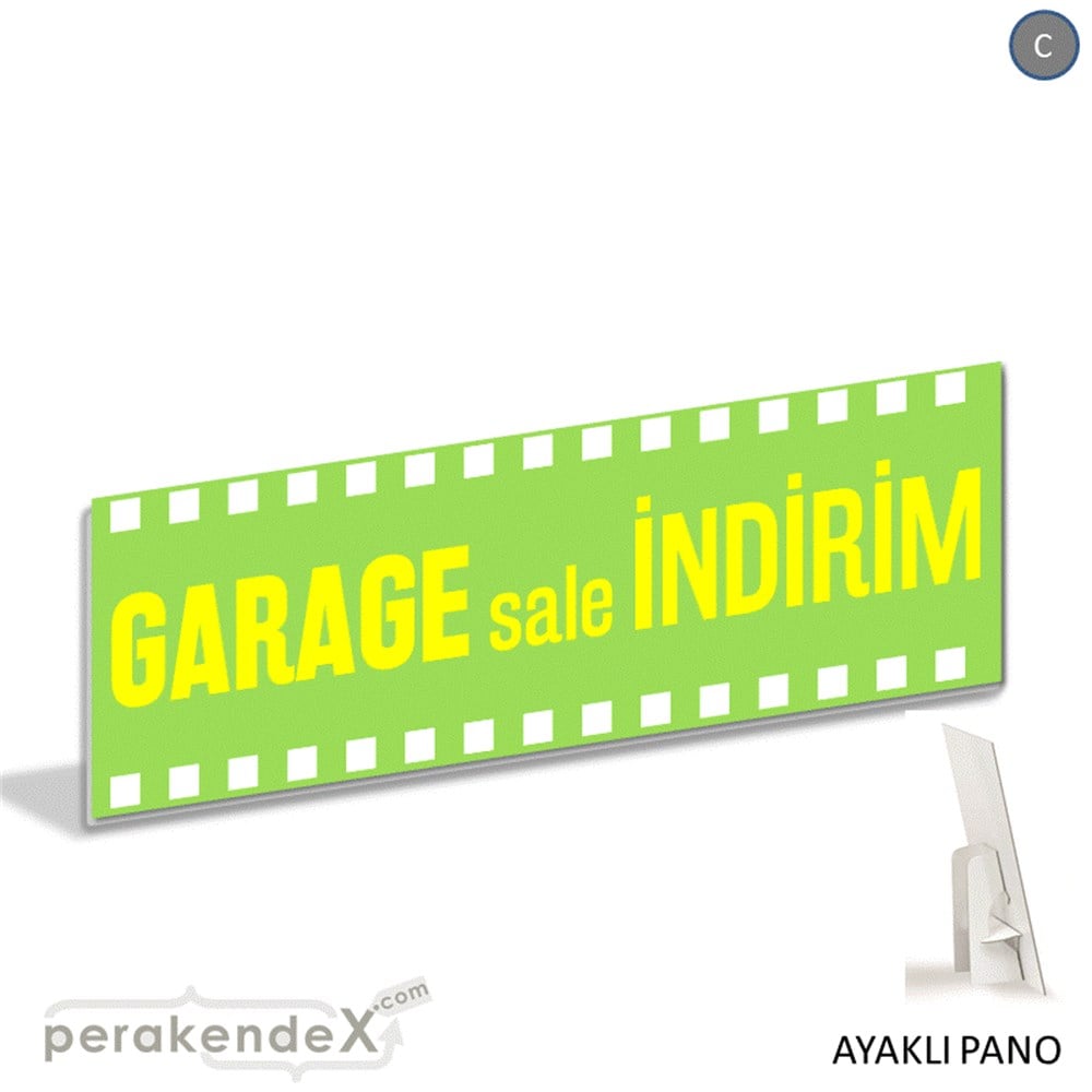 garage sale indirim AYAKLI REKLAM BANNER -dikdörtgen,tek yön baskı
