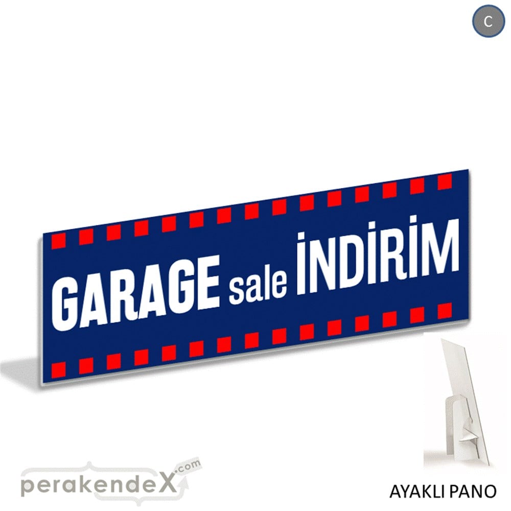 garage sale indirim AYAKLI REKLAM BANNER -dikdörtgen,tek yön baskı