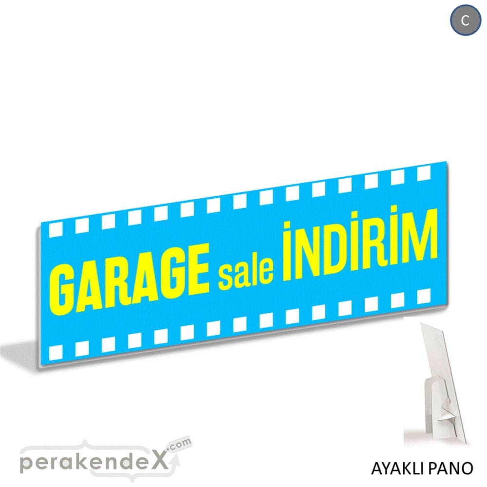 garage sale indirim AYAKLI REKLAM BANNER -dikdörtgen,tek yön baskı