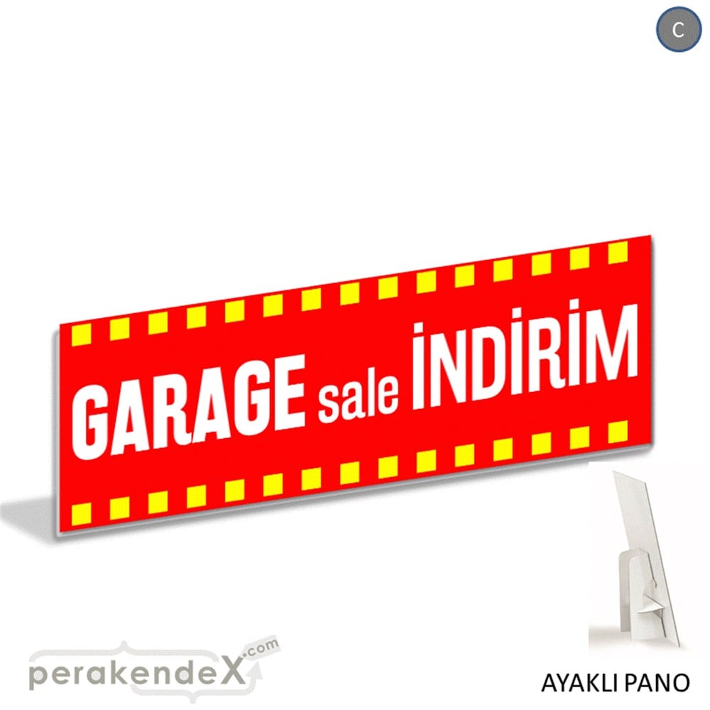 garage sale indirim AYAKLI REKLAM BANNER -dikdörtgen,tek yön baskı