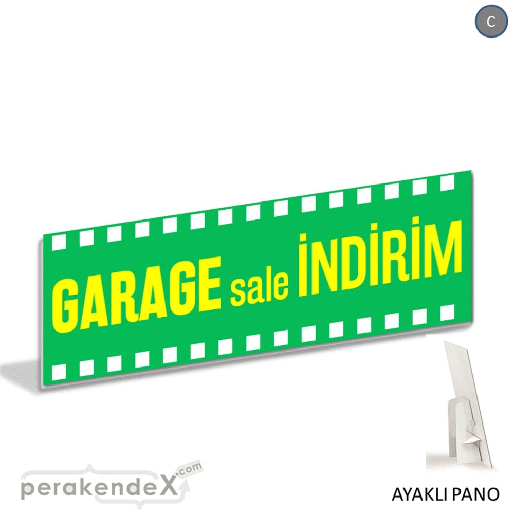 garage sale indirim AYAKLI REKLAM BANNER -dikdörtgen,tek yön baskı