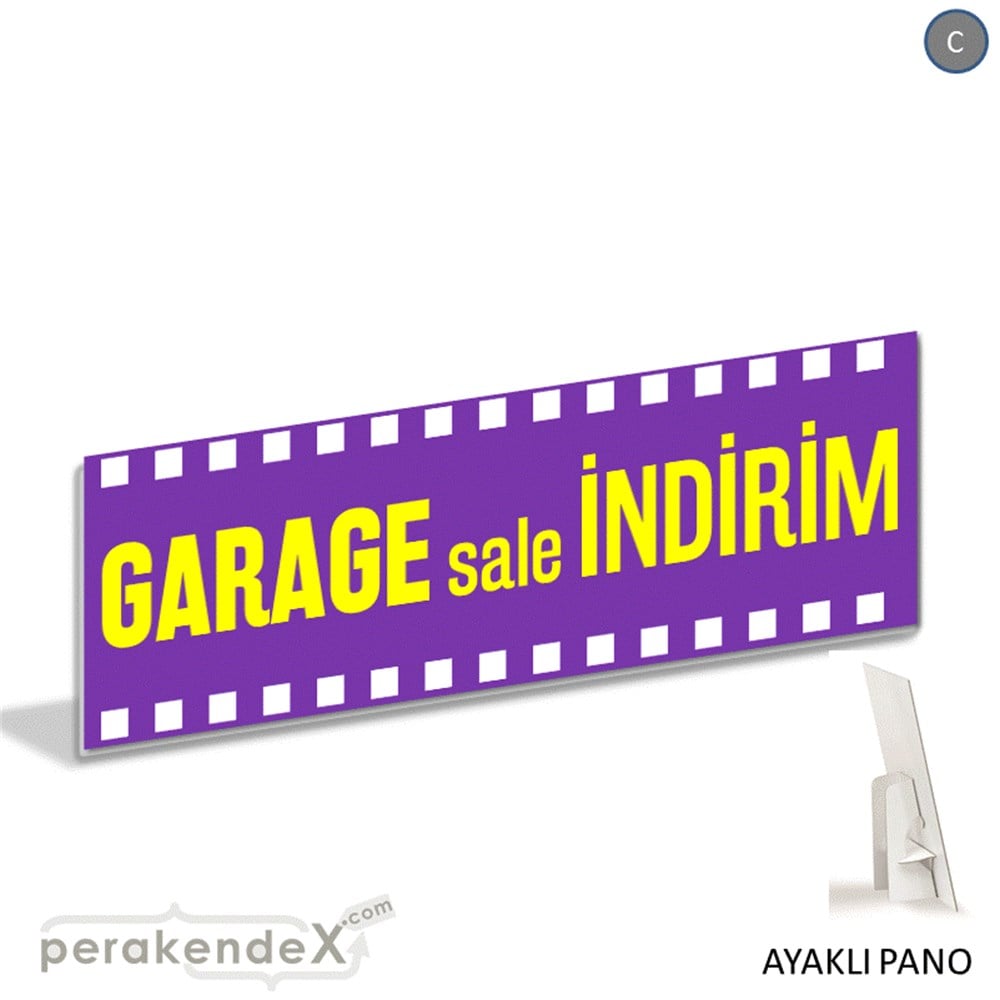 garage sale indirim AYAKLI REKLAM BANNER -dikdörtgen,tek yön baskı