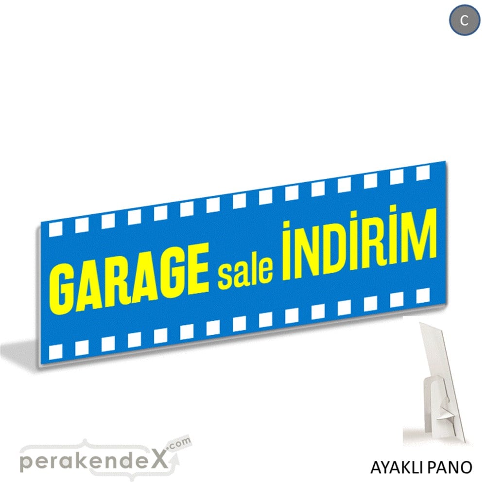 garage sale indirim AYAKLI REKLAM BANNER -dikdörtgen,tek yön baskı