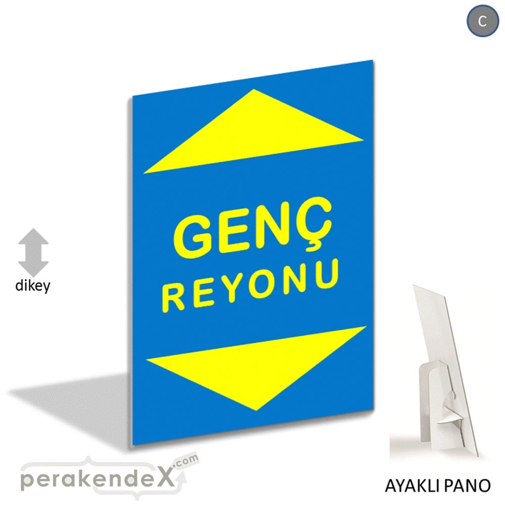 genç reyonu yönlendirme AYAKLI REKLAM PANOSU -dikdörtgen,tek yön baskı