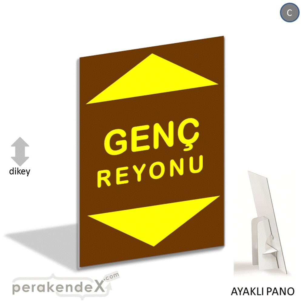 genç reyonu yönlendirme AYAKLI REKLAM PANOSU -dikdörtgen,tek yön baskı