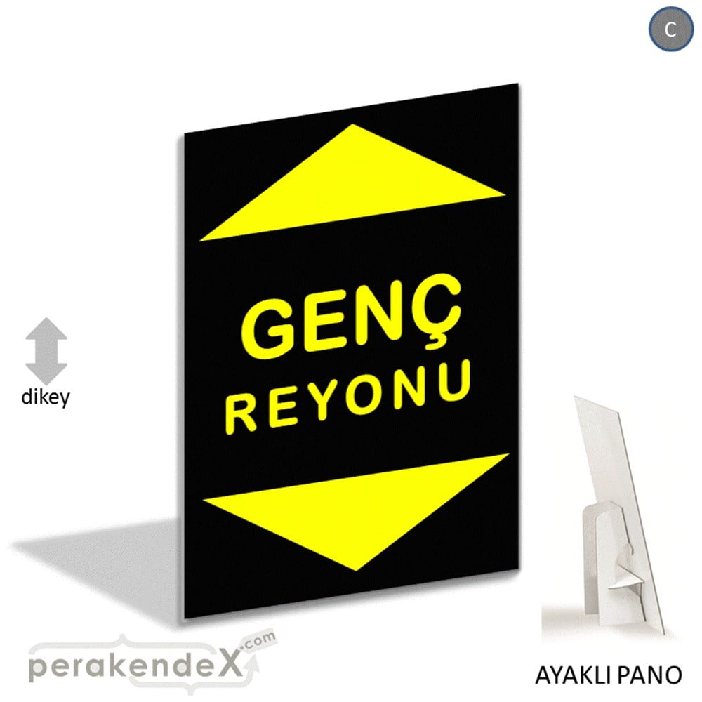 genç reyonu yönlendirme AYAKLI REKLAM PANOSU -dikdörtgen,tek yön baskı