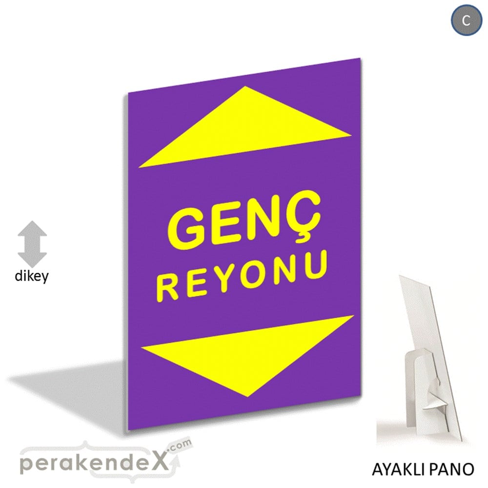 genç reyonu yönlendirme AYAKLI REKLAM PANOSU -dikdörtgen,tek yön baskı