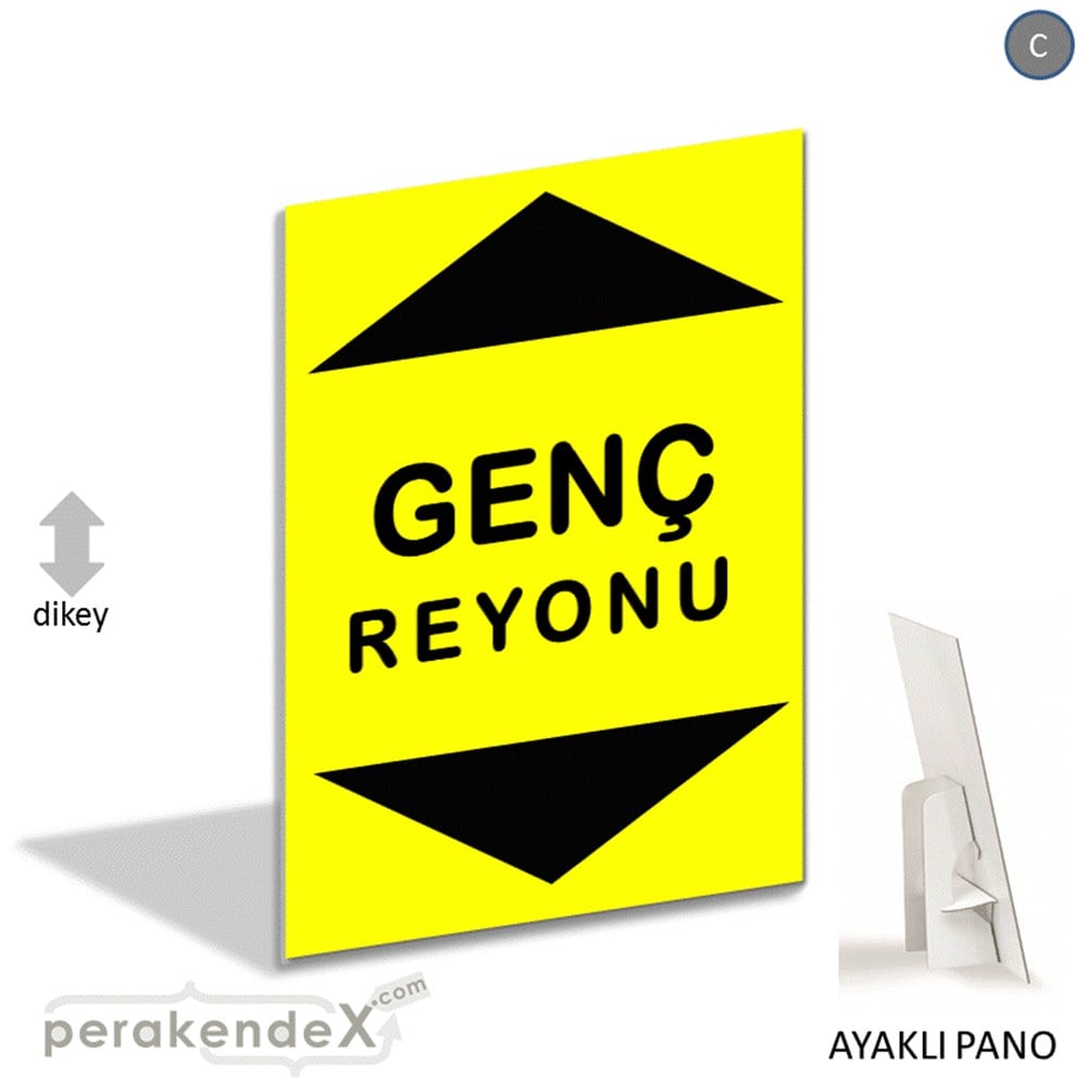 genç reyonu yönlendirme AYAKLI REKLAM PANOSU -dikdörtgen,tek yön baskı