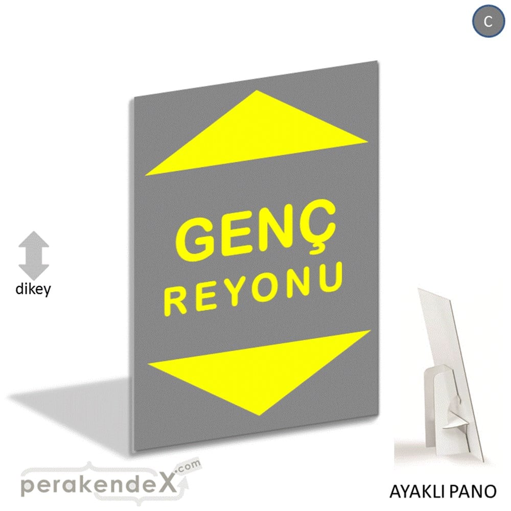 genç reyonu yönlendirme AYAKLI REKLAM PANOSU -dikdörtgen,tek yön baskı