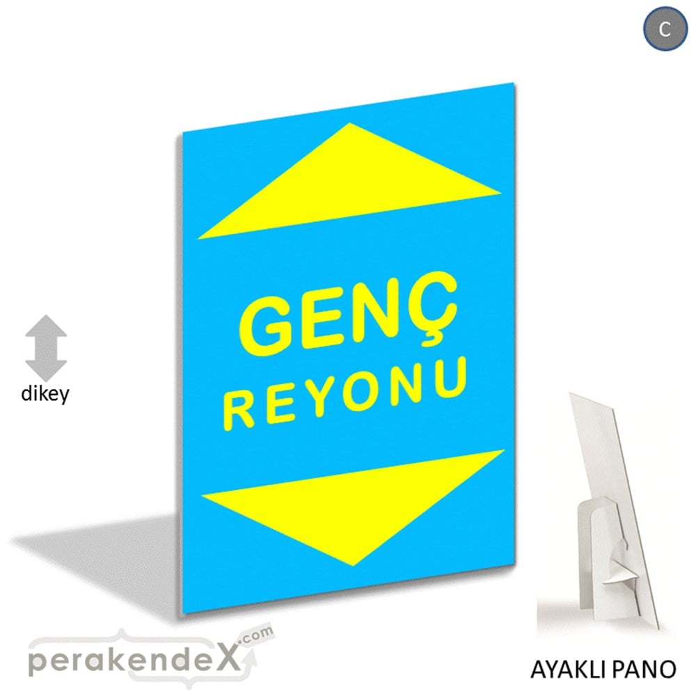 genç reyonu yönlendirme AYAKLI REKLAM PANOSU -dikdörtgen,tek yön baskı