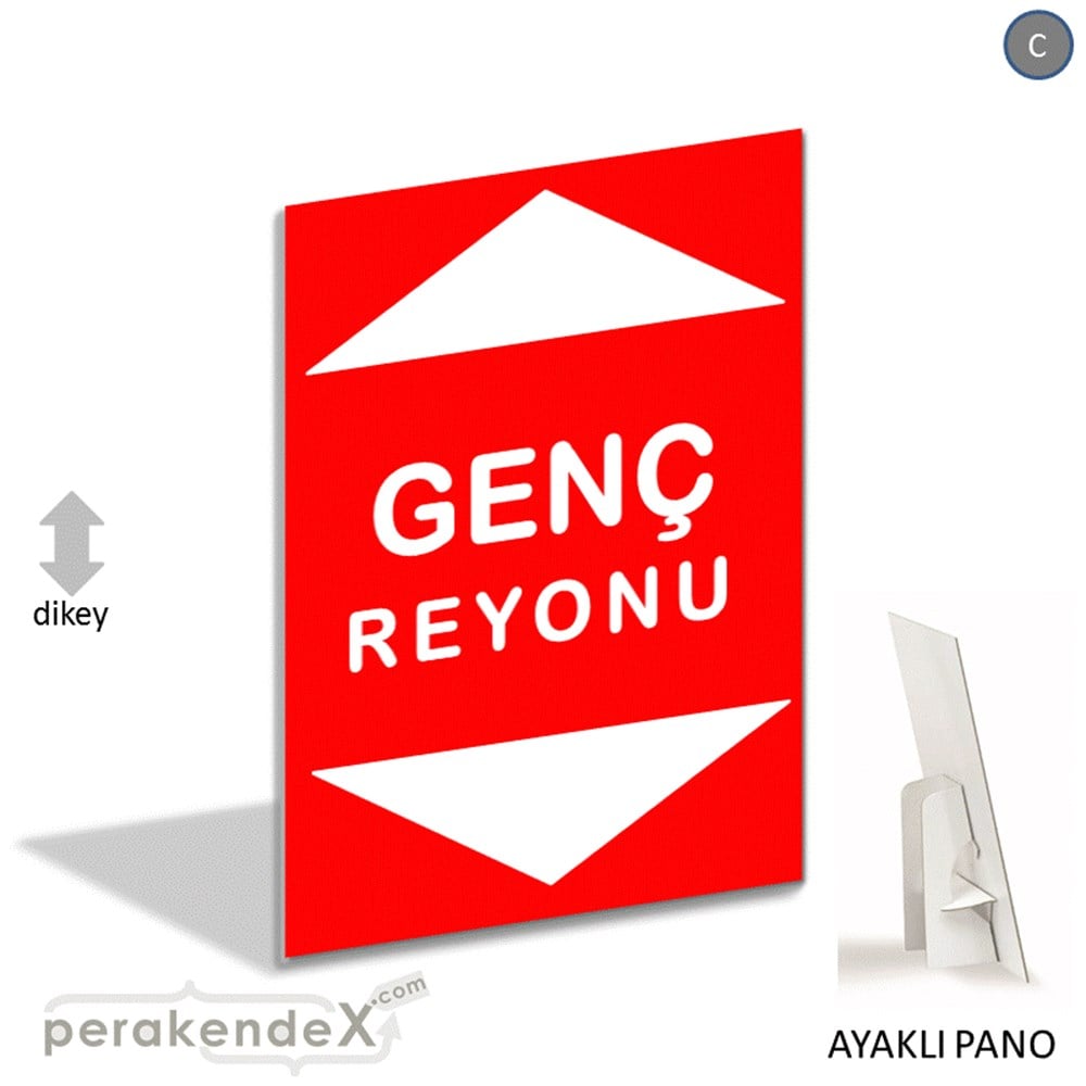 genç reyonu yönlendirme AYAKLI REKLAM PANOSU -dikdörtgen,tek yön baskı