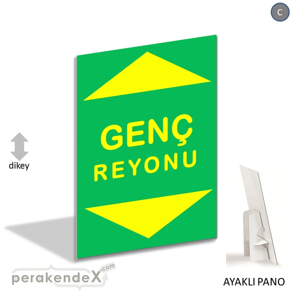 genç reyonu yönlendirme AYAKLI REKLAM PANOSU -dikdörtgen,tek yön baskı