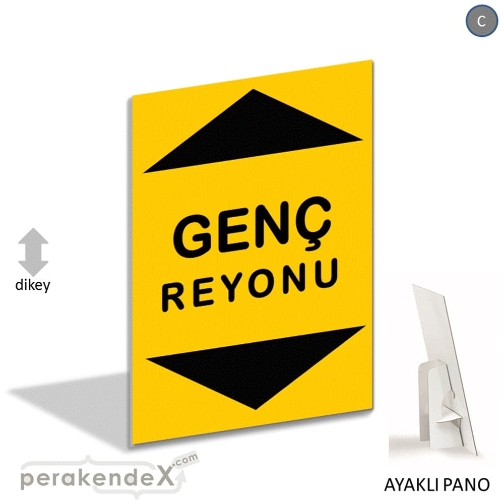 genç reyonu yönlendirme AYAKLI REKLAM PANOSU -dikdörtgen,tek yön baskı