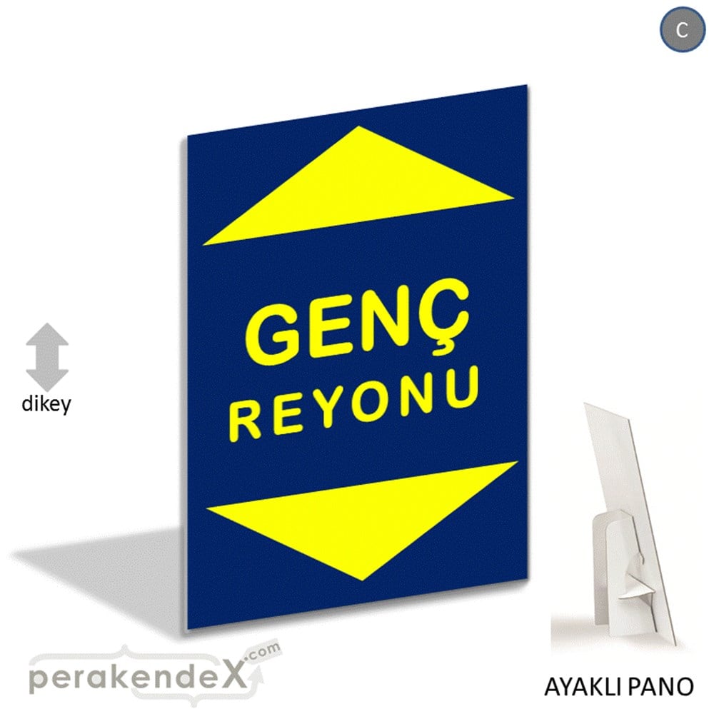genç reyonu yönlendirme AYAKLI REKLAM PANOSU -dikdörtgen,tek yön baskı