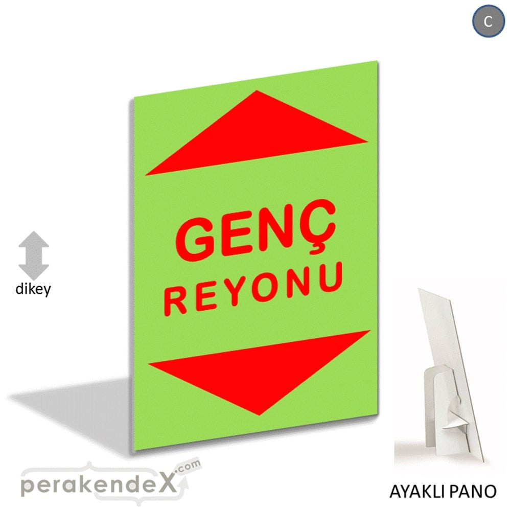 genç reyonu yönlendirme AYAKLI REKLAM PANOSU -dikdörtgen,tek yön baskı