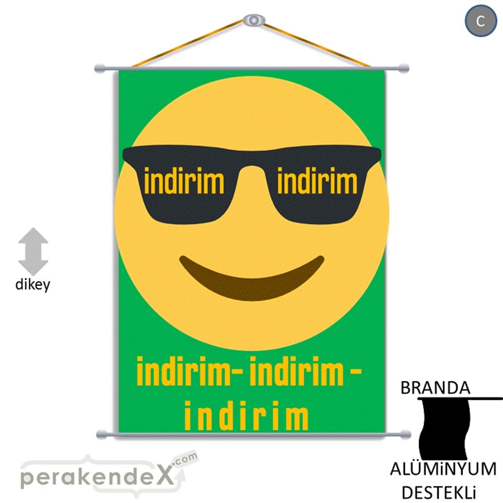 Güler Yüzlü Cool İndirim BRANDA POSTER,  AFİŞ -dikdörtgen,tek yön baskı