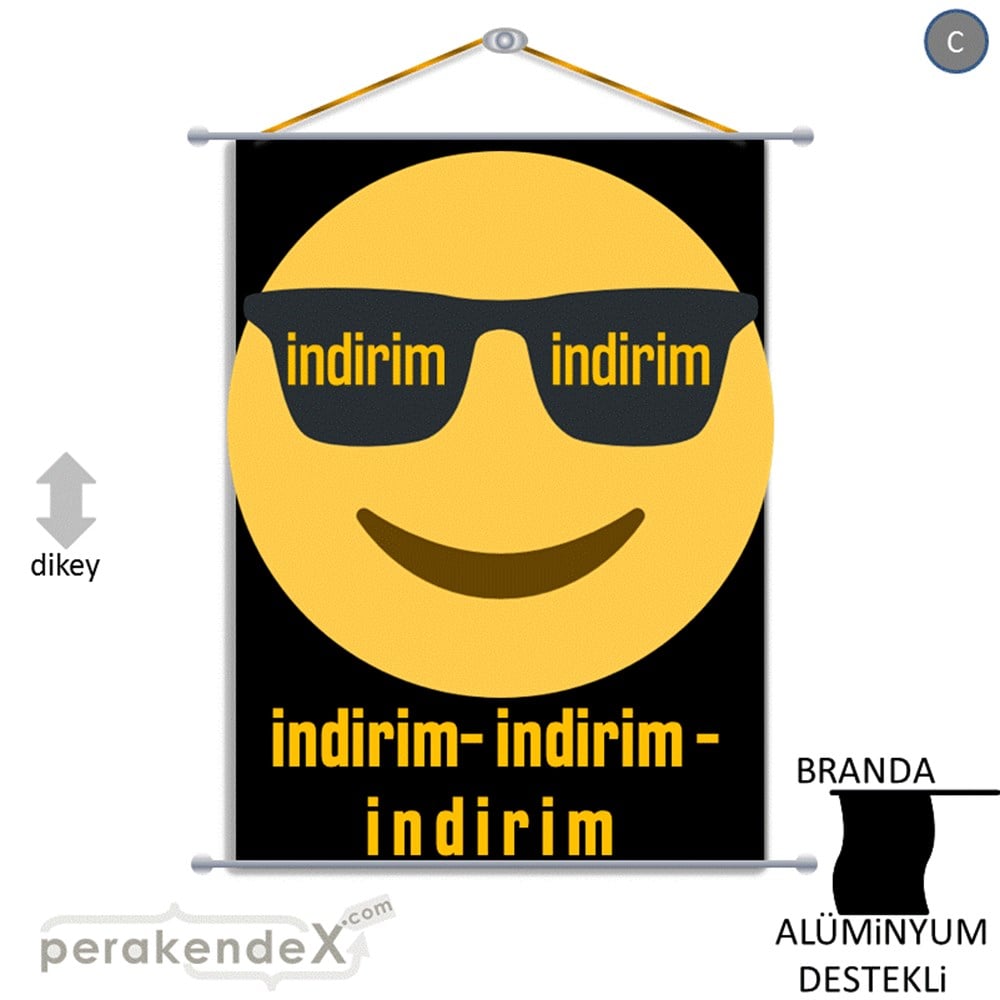 Güler Yüzlü Cool İndirim BRANDA POSTER,  AFİŞ -dikdörtgen,tek yön baskı