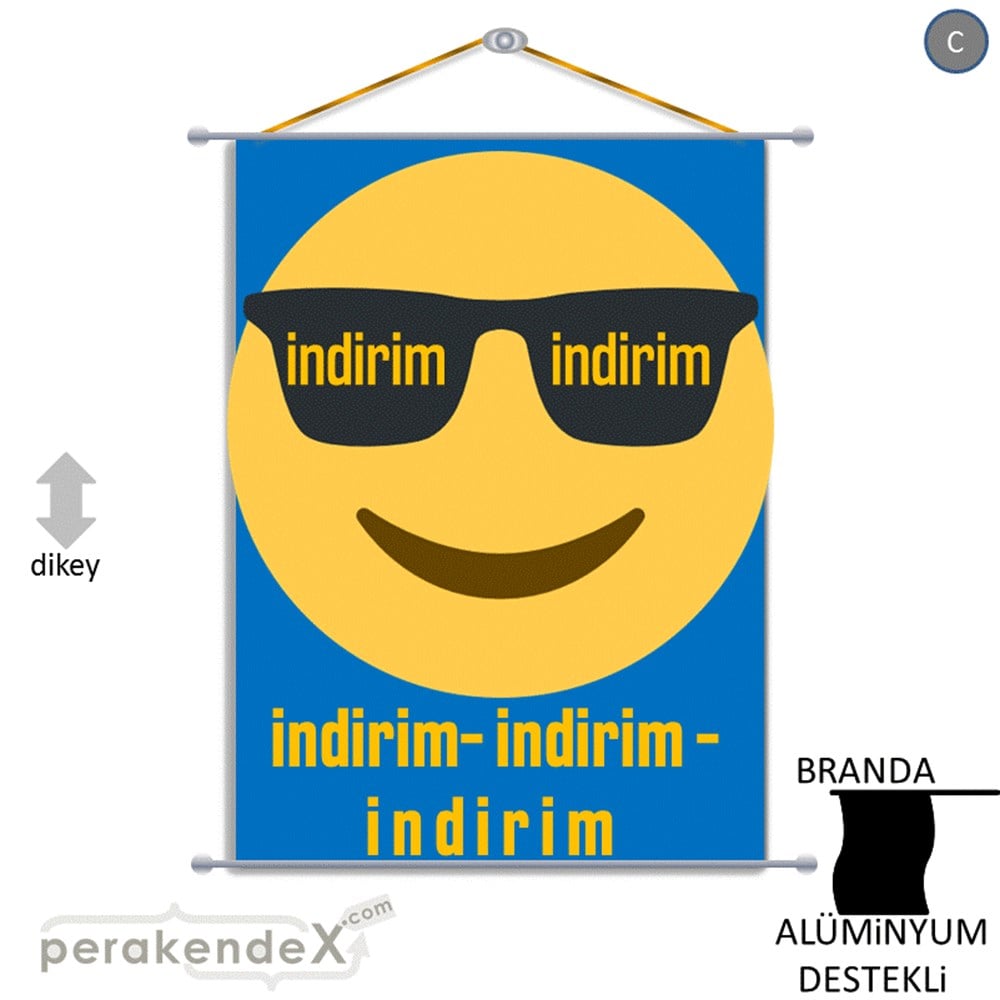 Güler Yüzlü Cool İndirim BRANDA POSTER,  AFİŞ -dikdörtgen,tek yön baskı