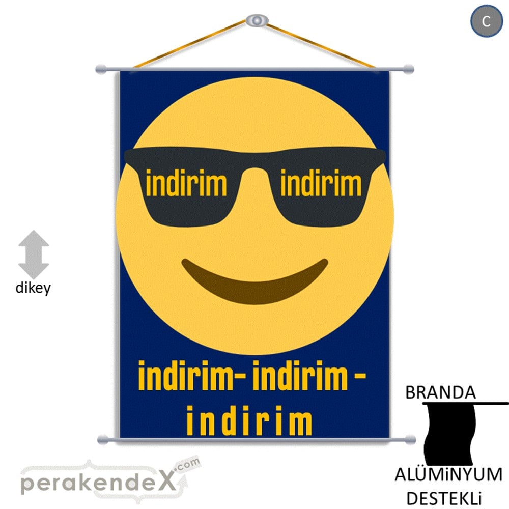Güler Yüzlü Cool İndirim BRANDA POSTER,  AFİŞ -dikdörtgen,tek yön baskı