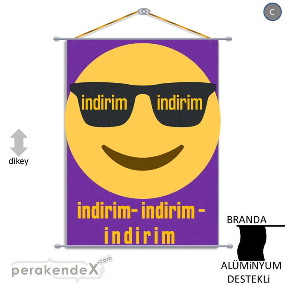 Güler Yüzlü Cool İndirim BRANDA POSTER,  AFİŞ -dikdörtgen,tek yön baskı