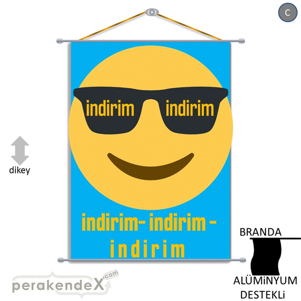 Güler Yüzlü Cool İndirim BRANDA POSTER,  AFİŞ -dikdörtgen,tek yön baskı