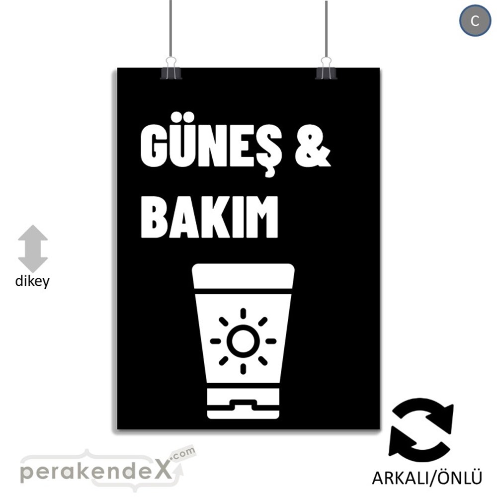 Güneş Bakım Ürün Çeşitleri KAĞIT POSTER,  AFİŞ -dikdörtgen,çift yön baskıkağıt poster,  afiş