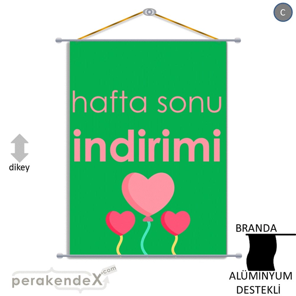 Hafta Sonu İndirimi BRANDA POSTER,  AFİŞ -dikdörtgen,tek yön baskı
