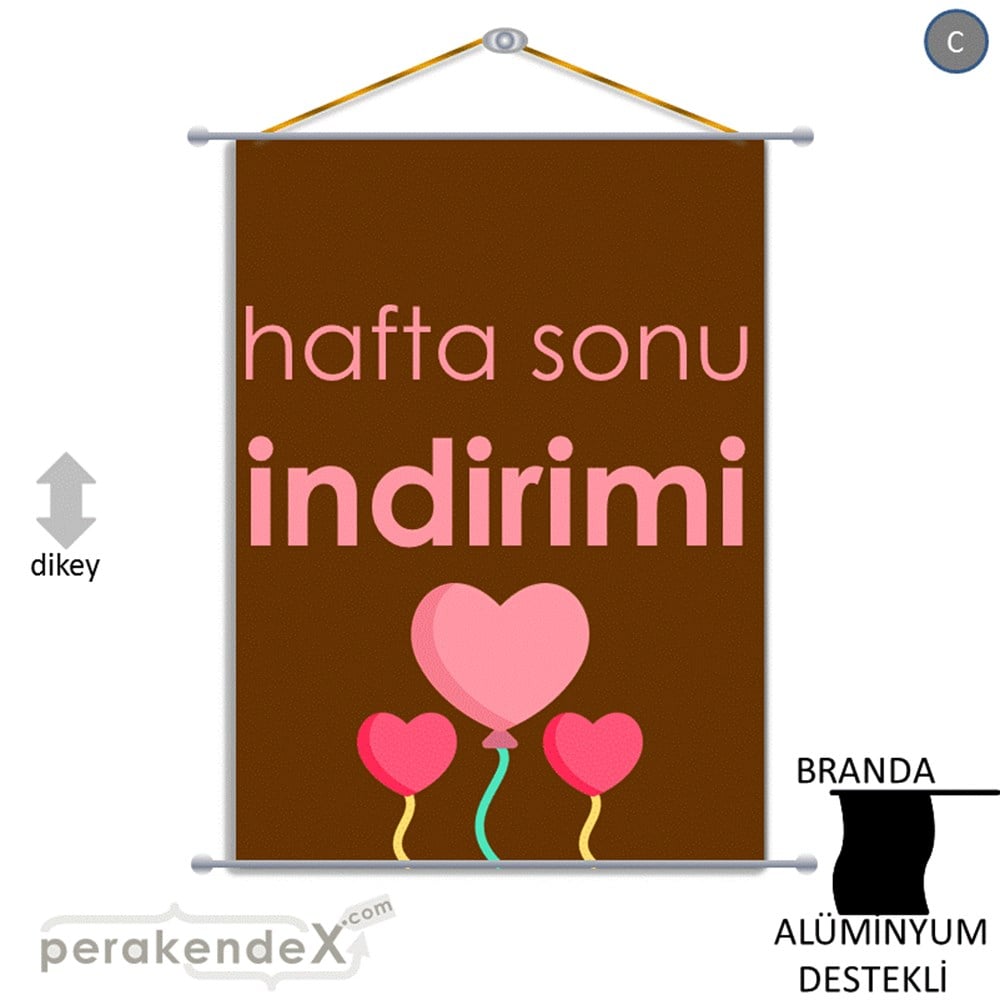 Hafta Sonu İndirimi BRANDA POSTER,  AFİŞ -dikdörtgen,tek yön baskı