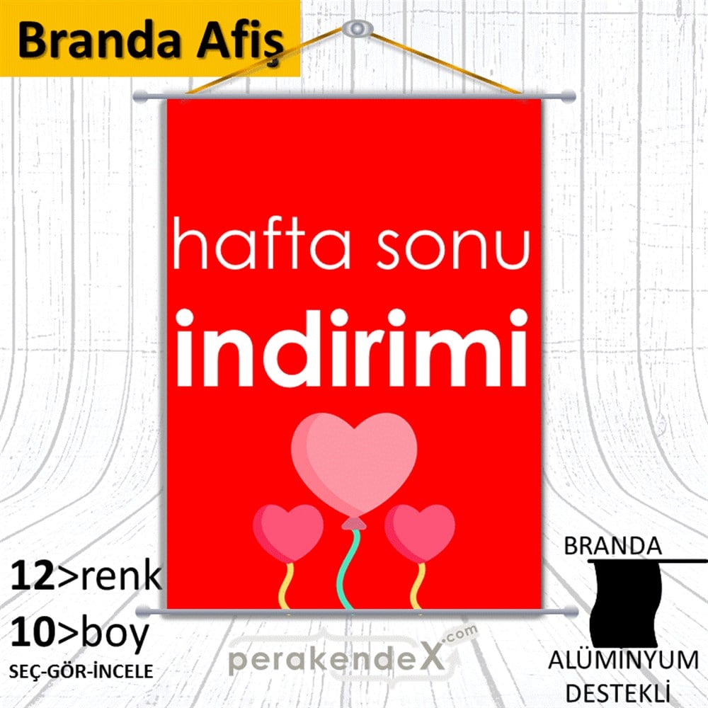 Hafta Sonu İndirimi BRANDA POSTER,  AFİŞ -dikdörtgen,tek yön baskı