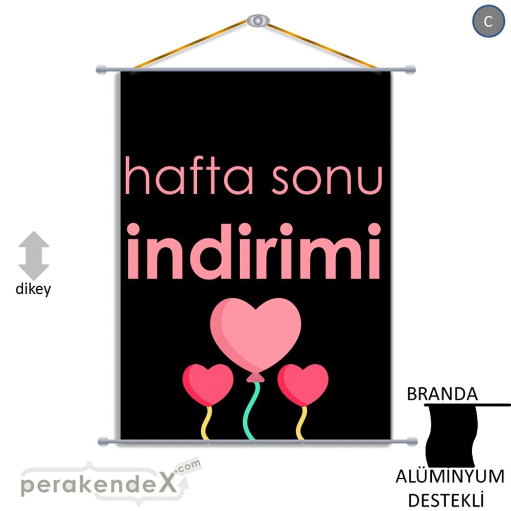 Hafta Sonu İndirimi BRANDA POSTER,  AFİŞ -dikdörtgen,tek yön baskı