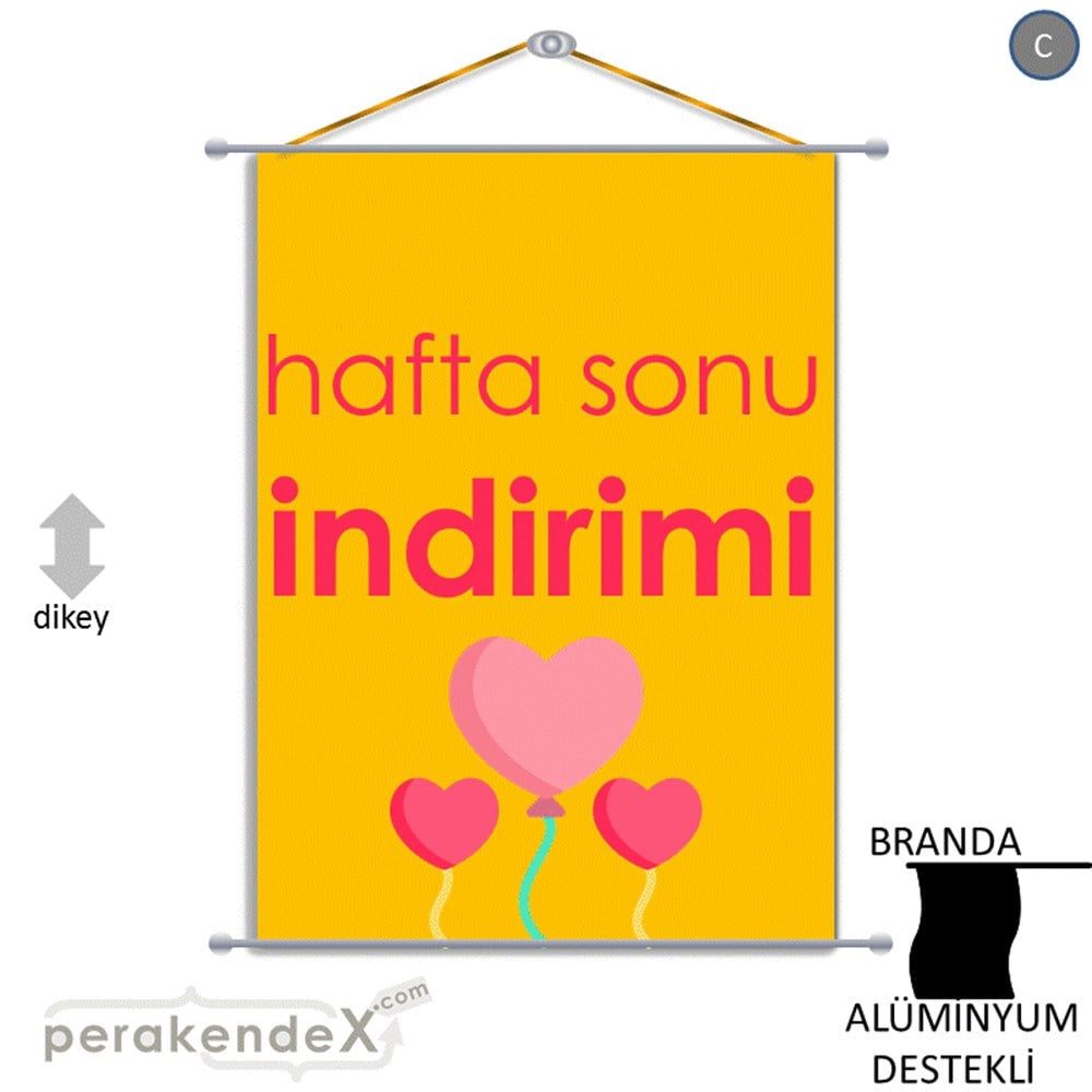 Hafta Sonu İndirimi BRANDA POSTER,  AFİŞ -dikdörtgen,tek yön baskı
