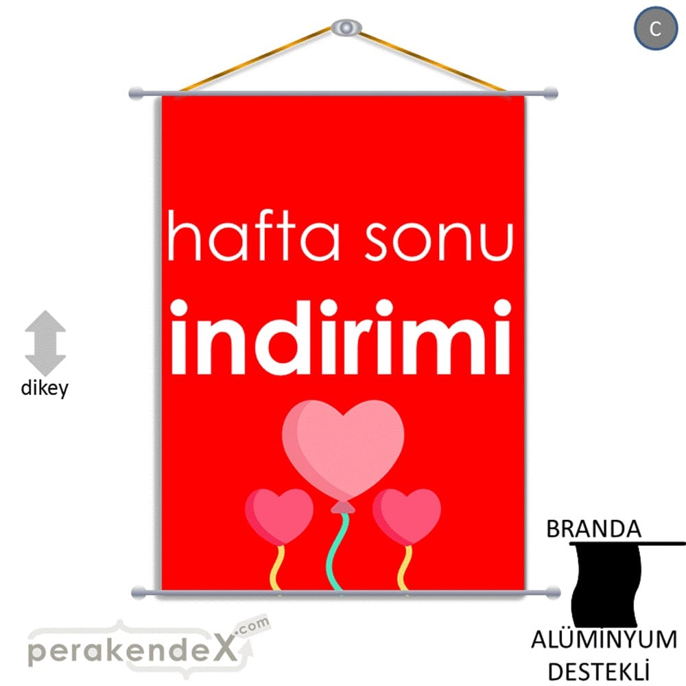 Hafta Sonu İndirimi BRANDA POSTER,  AFİŞ -dikdörtgen,tek yön baskı
