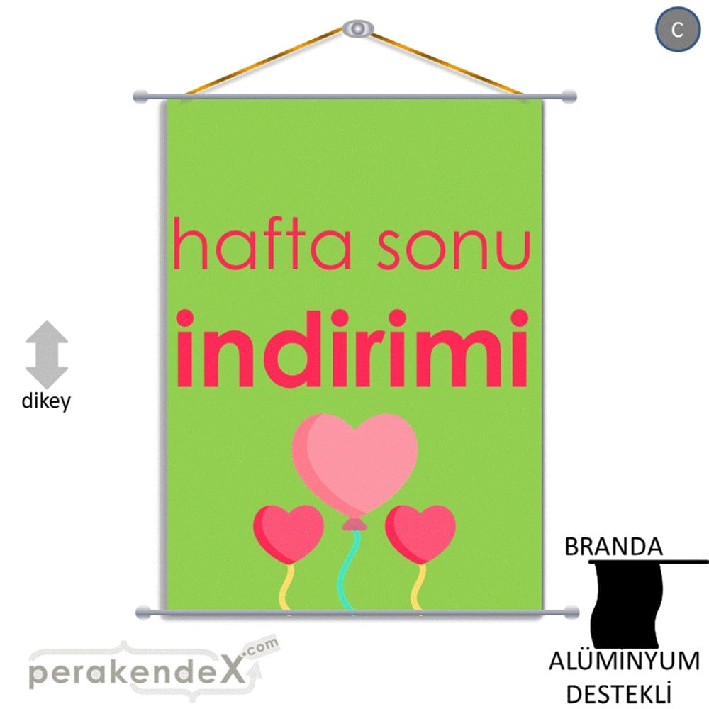 Hafta Sonu İndirimi BRANDA POSTER,  AFİŞ -dikdörtgen,tek yön baskı