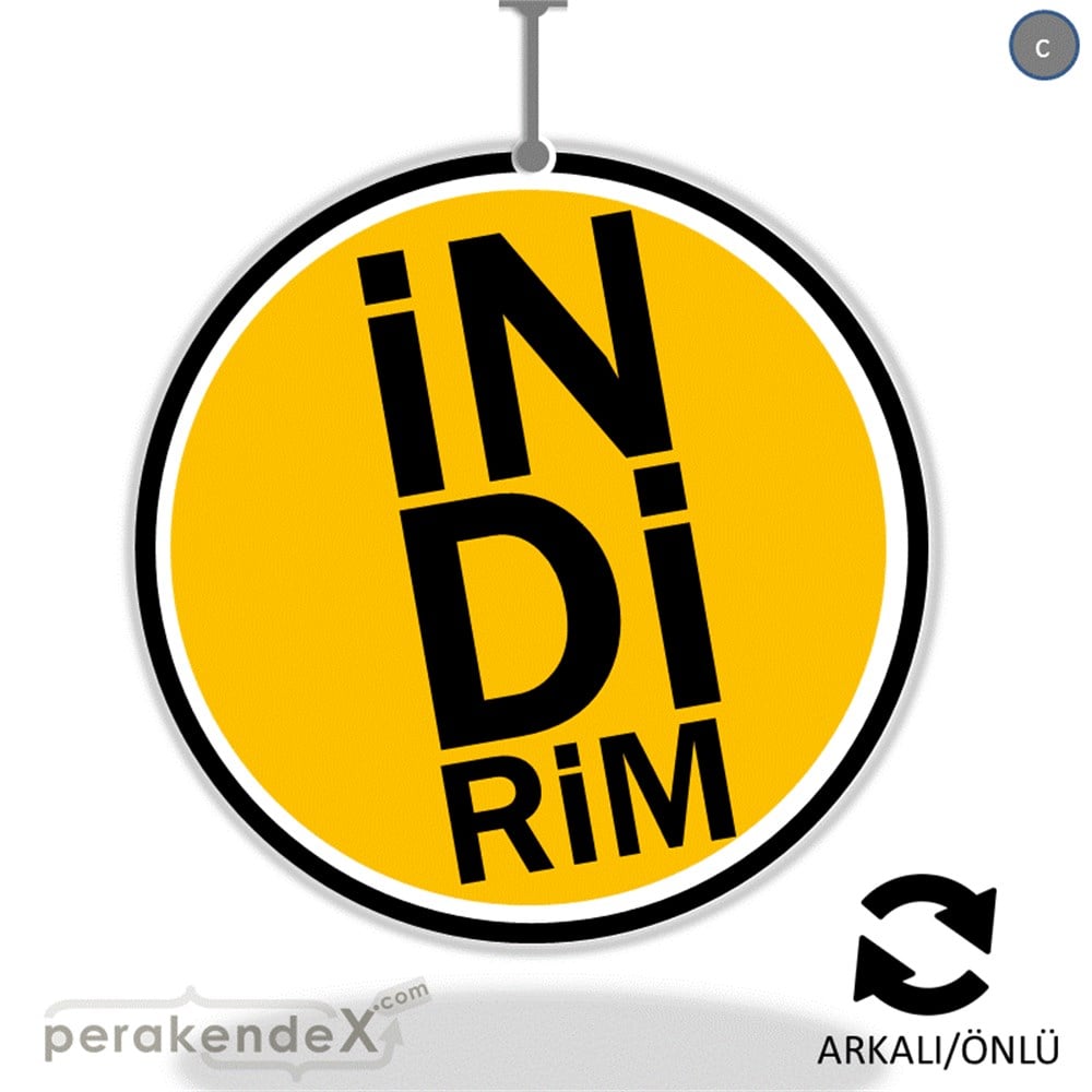 heceli indirim DÖNKARTI -oval,çift yön baskı