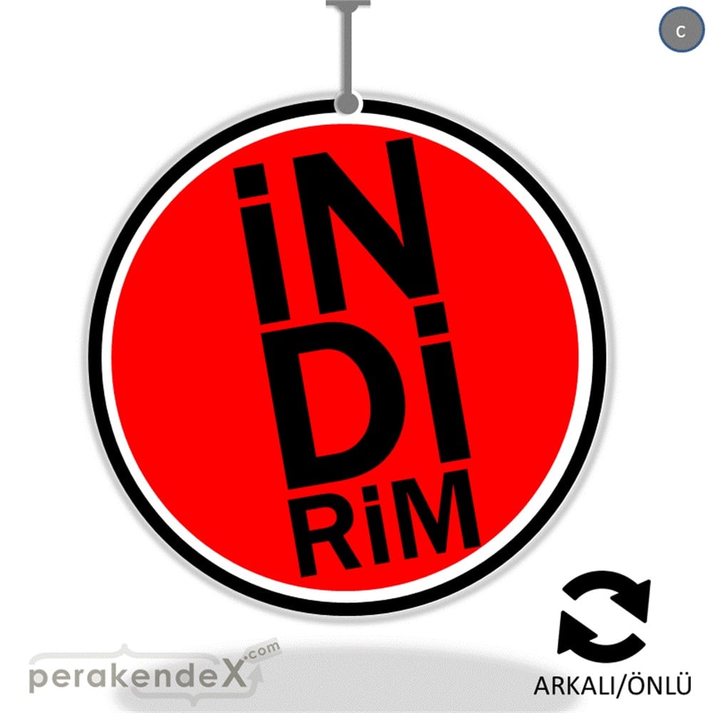 heceli indirim DÖNKARTI -oval,çift yön baskı