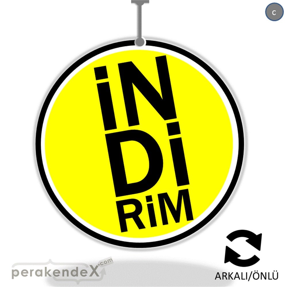 heceli indirim DÖNKARTI -oval,çift yön baskı