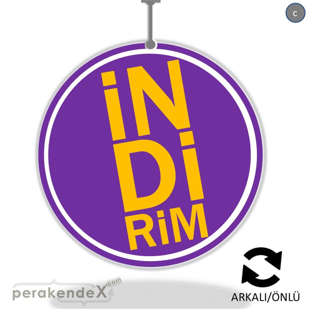 heceli indirim DÖNKARTI -oval,çift yön baskı