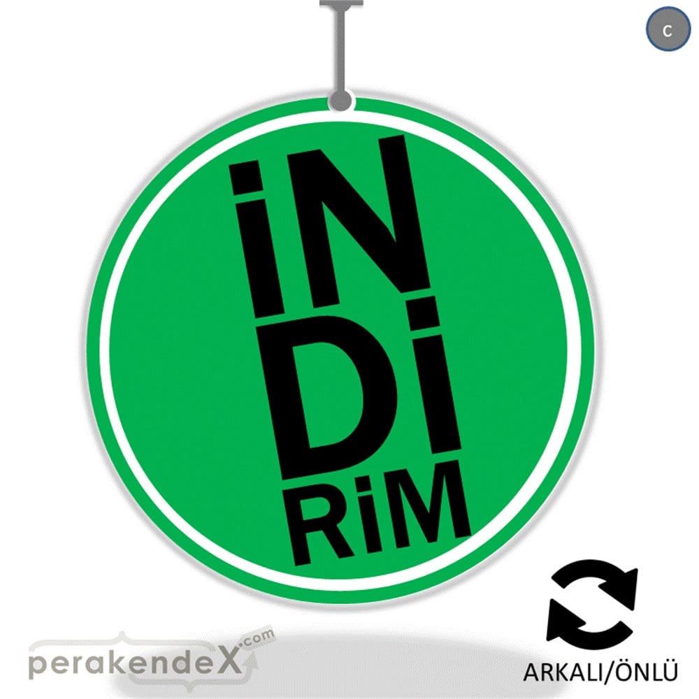 heceli indirim DÖNKARTI -oval,çift yön baskı