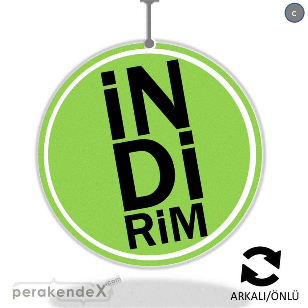 heceli indirim DÖNKARTI -oval,çift yön baskı