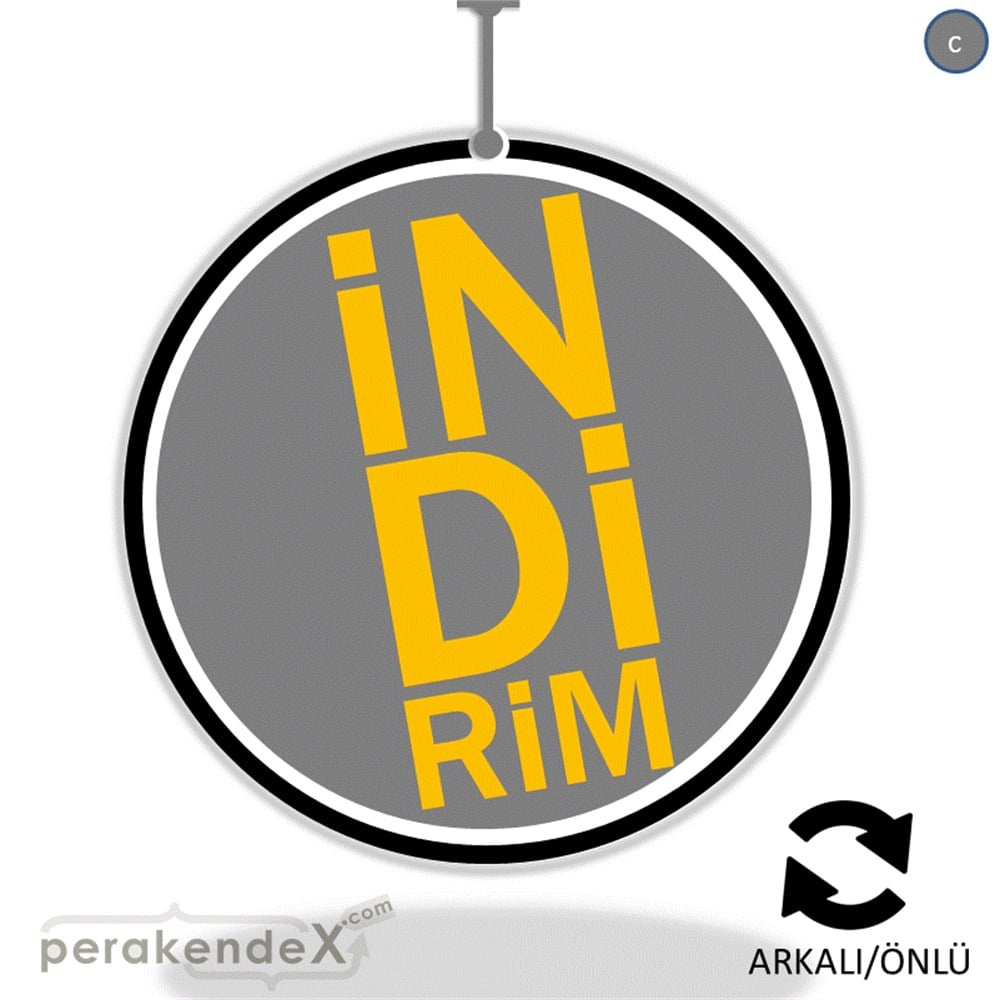 heceli indirim DÖNKARTI -oval,çift yön baskı