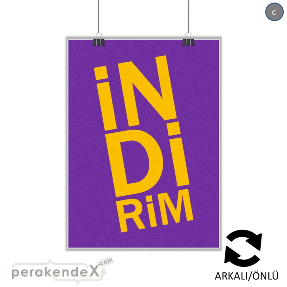 heceli indirim POSTERİ -dikdörtgen,çift yön baskı