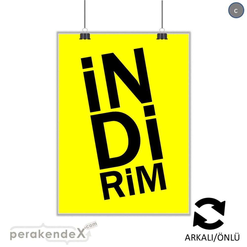 heceli indirim SERT PLASTİK POSTER -dikdörtgen,çift yön baskı