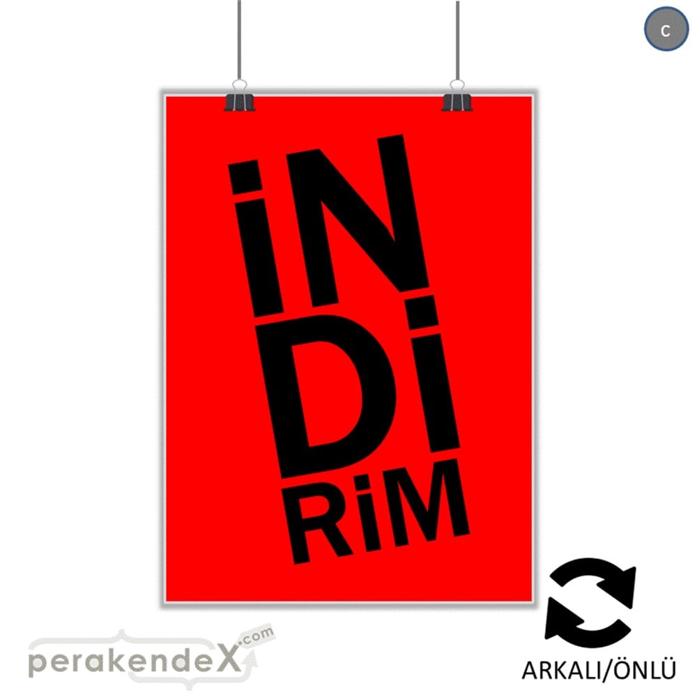 heceli indirim SERT PLASTİK POSTER -dikdörtgen,çift yön baskı