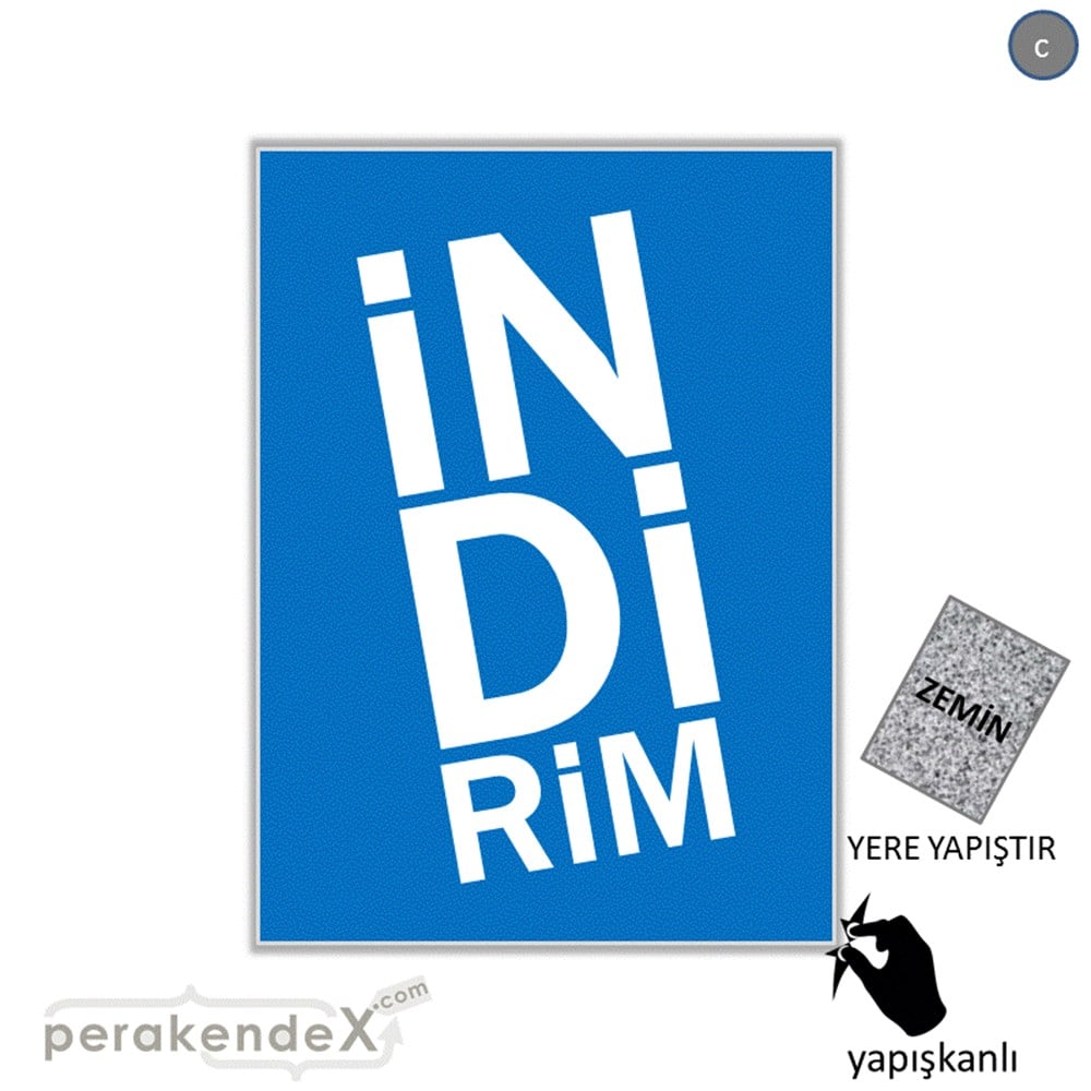 heceli indirim YER ZEMİNE YAPIŞIR -dikdörtgen,tek yön baskı