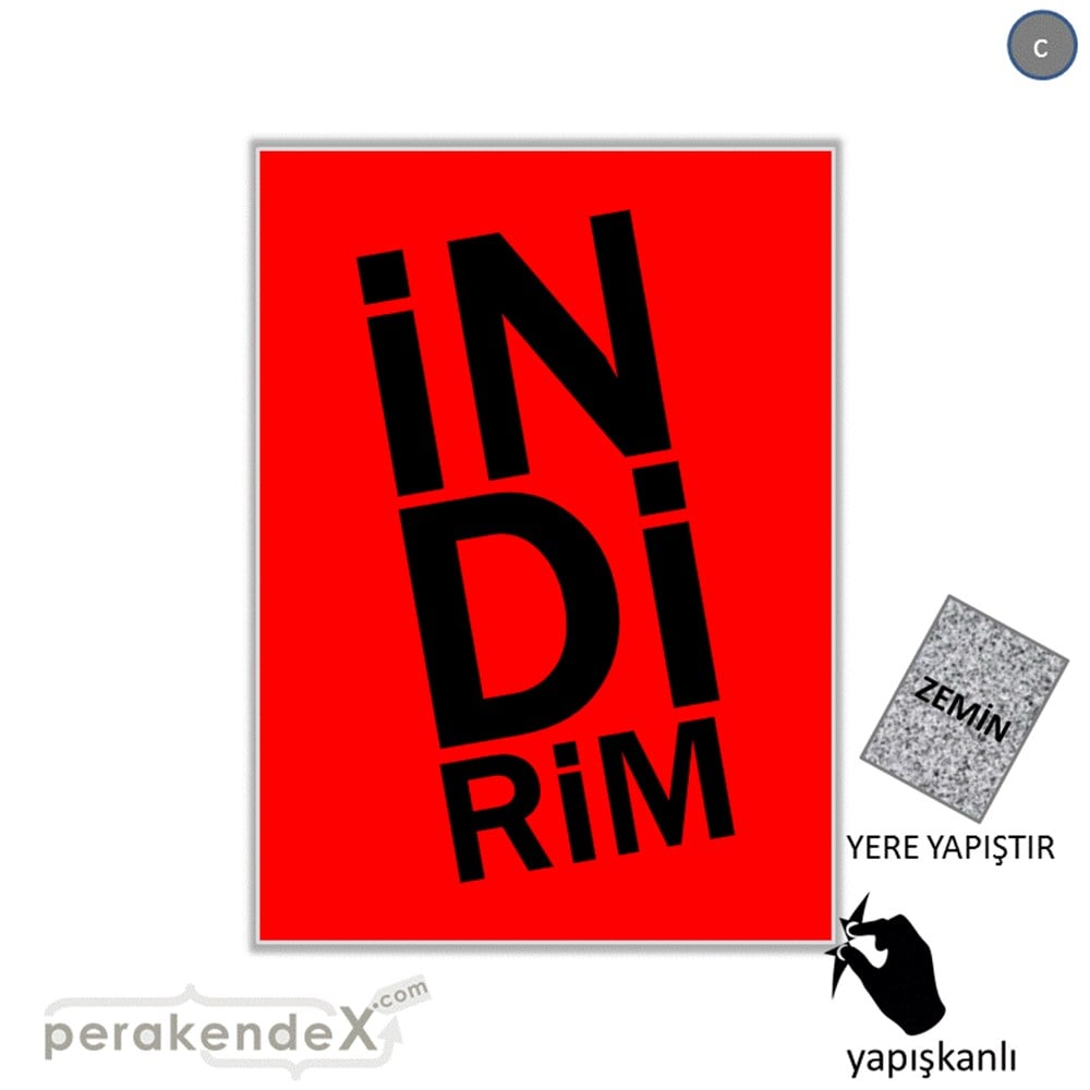 heceli indirim YER ZEMİNE YAPIŞIR -dikdörtgen,tek yön baskı