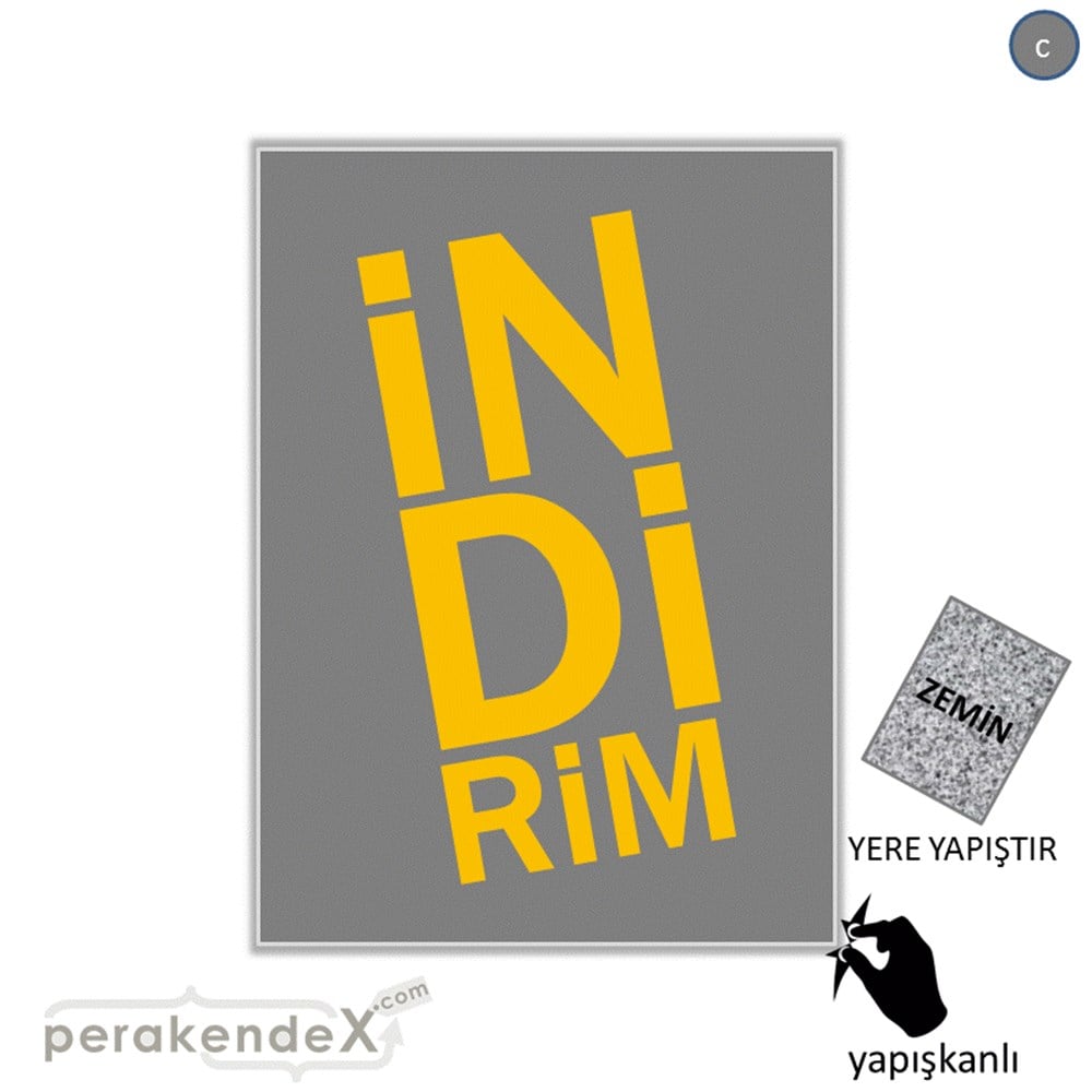 heceli indirim YER ZEMİNE YAPIŞIR -dikdörtgen,tek yön baskı