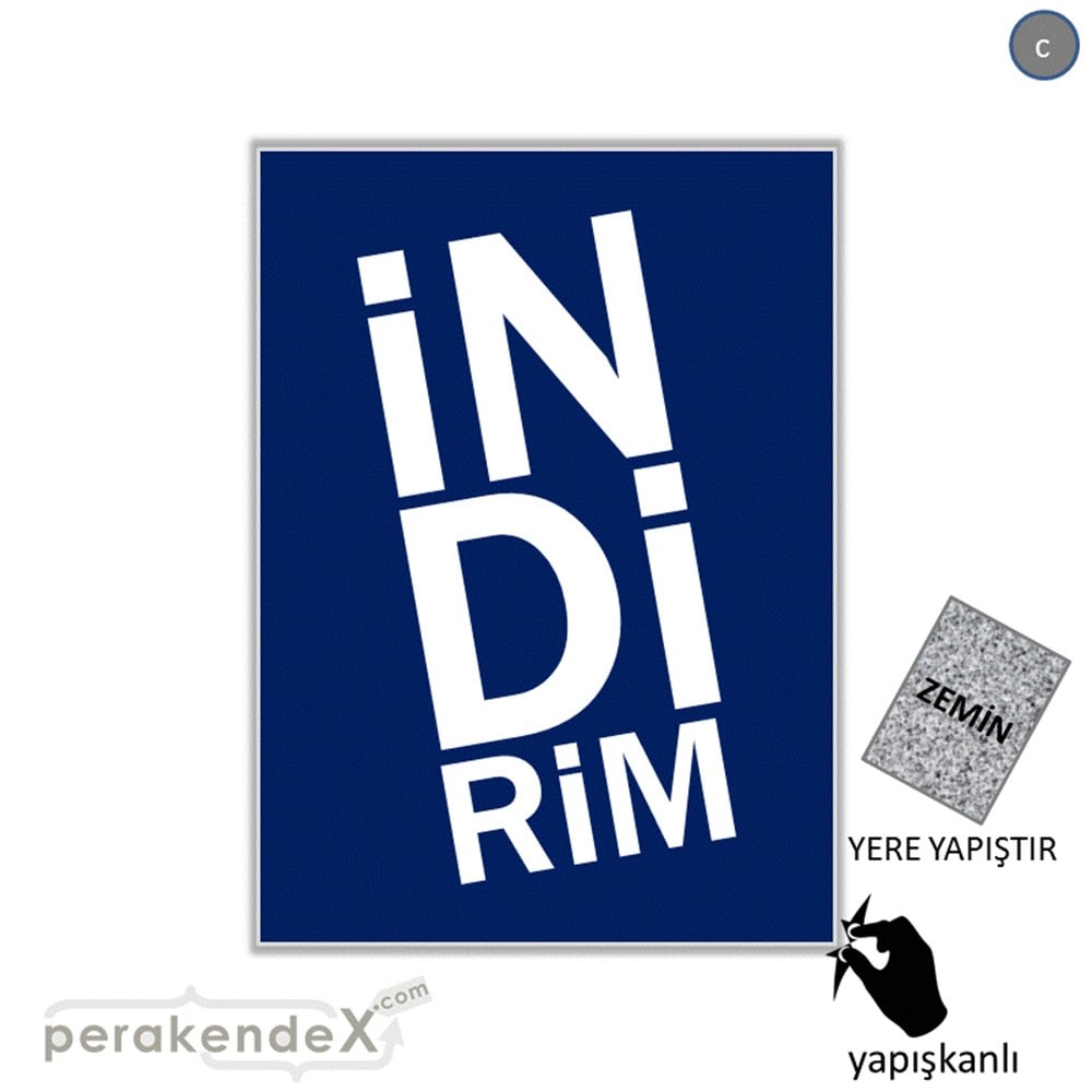 heceli indirim YER ZEMİNE YAPIŞIR -dikdörtgen,tek yön baskı