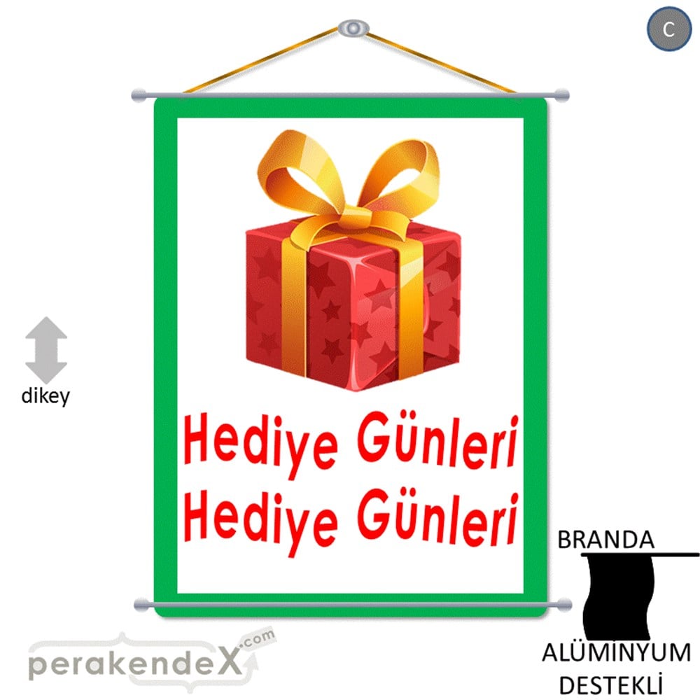 hediye günleri BRANDA POSTER,  AFİŞ -dikdörtgen,tek yön baskı